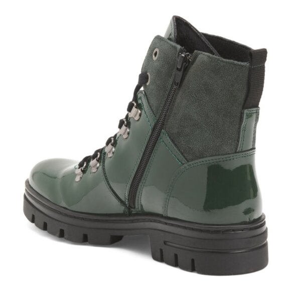 ERIC MICHAEL Made In Portugal Patent Leather Donna Waterproof Booties - Picture 2 of 3